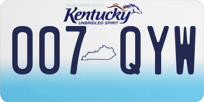 KY license plate 007QYW