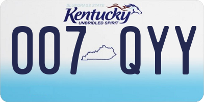 KY license plate 007QYY