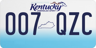 KY license plate 007QZC
