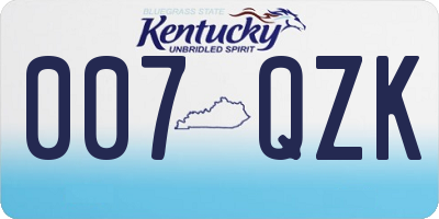 KY license plate 007QZK