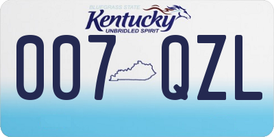 KY license plate 007QZL