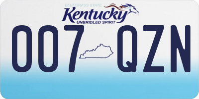 KY license plate 007QZN