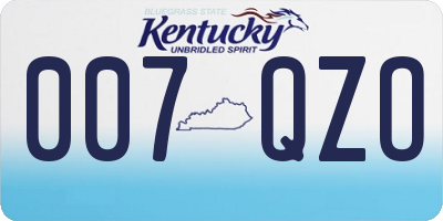 KY license plate 007QZO