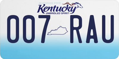 KY license plate 007RAU