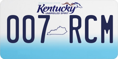 KY license plate 007RCM