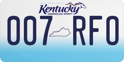 KY license plate 007RFO