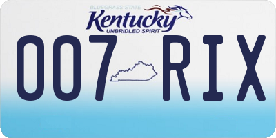 KY license plate 007RIX