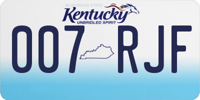 KY license plate 007RJF