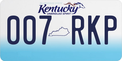 KY license plate 007RKP