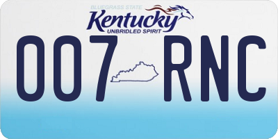 KY license plate 007RNC