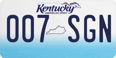 KY license plate 007SGN