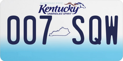 KY license plate 007SQW