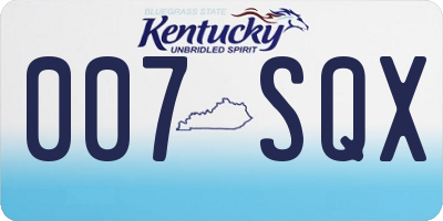 KY license plate 007SQX
