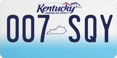 KY license plate 007SQY
