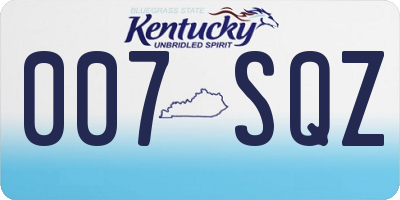 KY license plate 007SQZ