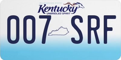 KY license plate 007SRF