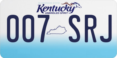 KY license plate 007SRJ