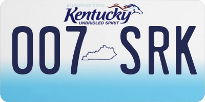 KY license plate 007SRK