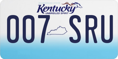 KY license plate 007SRU