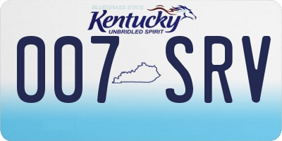KY license plate 007SRV