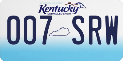 KY license plate 007SRW