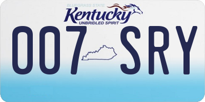 KY license plate 007SRY