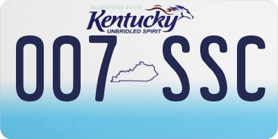 KY license plate 007SSC