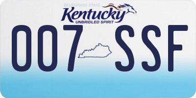 KY license plate 007SSF