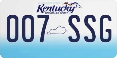 KY license plate 007SSG