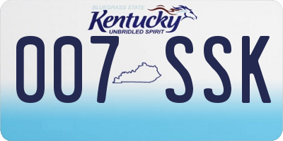 KY license plate 007SSK