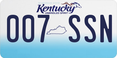 KY license plate 007SSN
