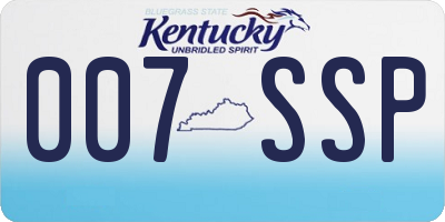 KY license plate 007SSP