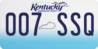 KY license plate 007SSQ