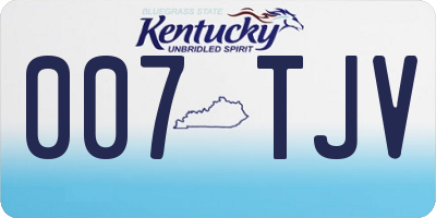 KY license plate 007TJV