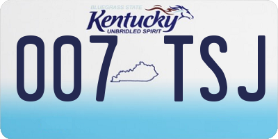 KY license plate 007TSJ