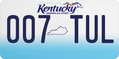 KY license plate 007TUL