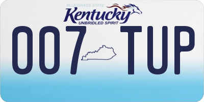 KY license plate 007TUP