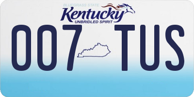 KY license plate 007TUS