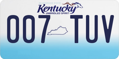 KY license plate 007TUV