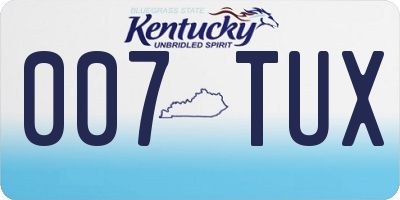 KY license plate 007TUX
