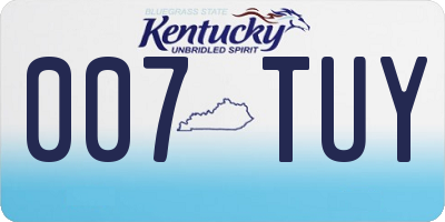 KY license plate 007TUY