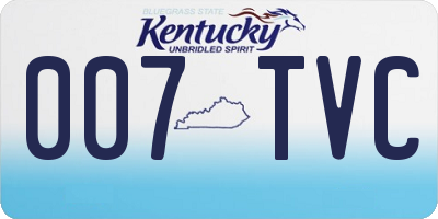 KY license plate 007TVC