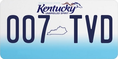 KY license plate 007TVD