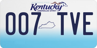 KY license plate 007TVE