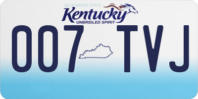 KY license plate 007TVJ