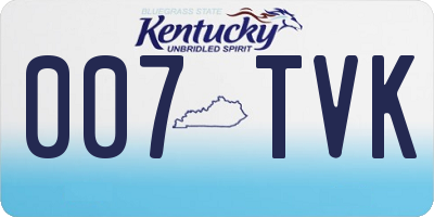 KY license plate 007TVK