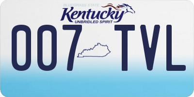 KY license plate 007TVL