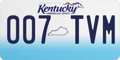 KY license plate 007TVM