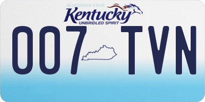 KY license plate 007TVN