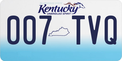 KY license plate 007TVQ